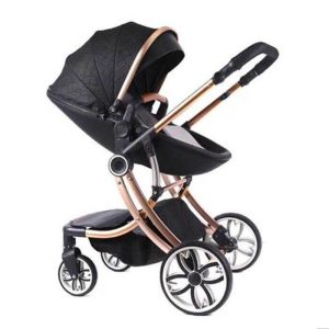 2 in 1 Luxury Leather Egg Shell Strollers Baby Pram