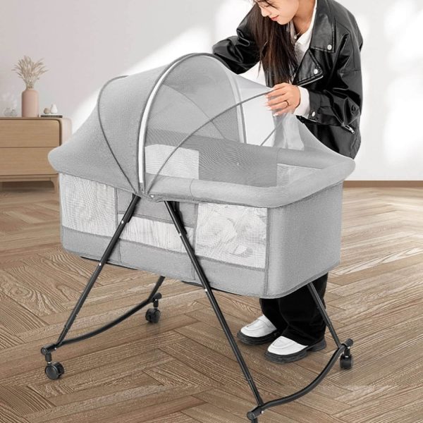 Baby Rocker Bassinet Crib & Co-Sleeper with Detachable Mosquito Net
