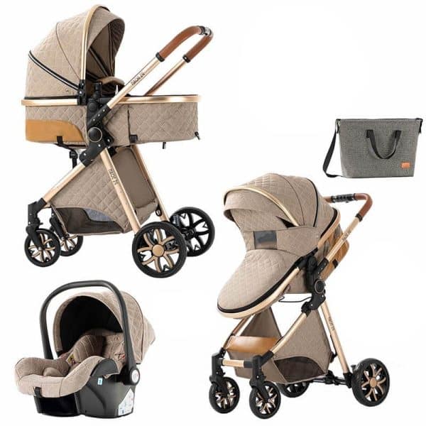 Baby Stroller with Car Seat and Mommy Bag