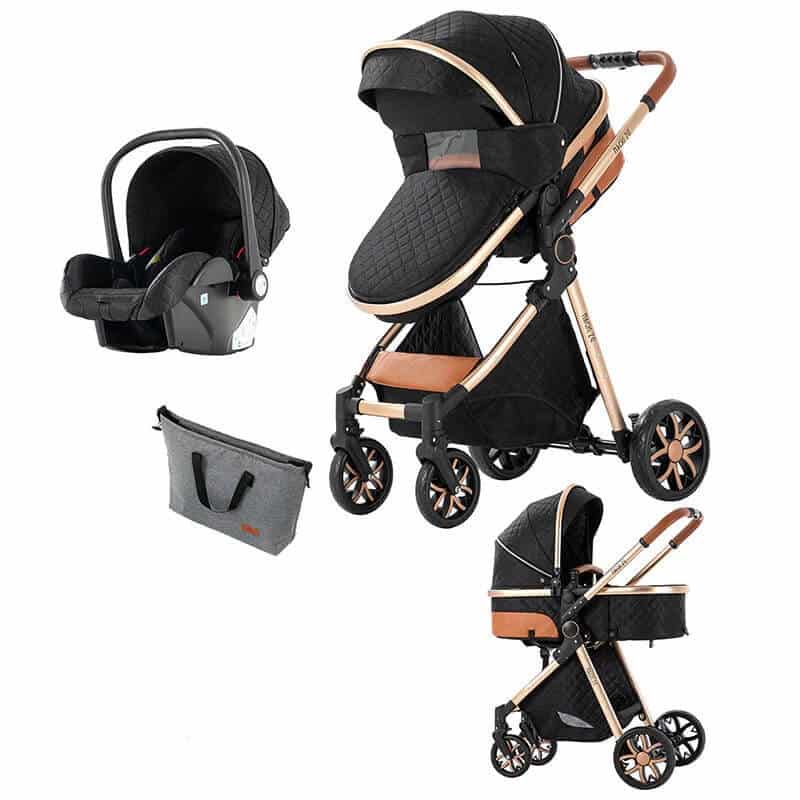Baby Stroller with Car Seat and Mommy Bag