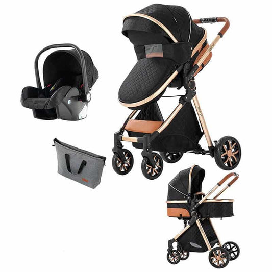 Baby Stroller with Car Seat and Mommy Bag