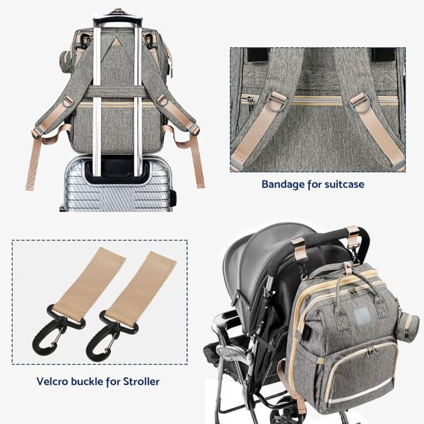 Portable Folding Crib Mommy Bag Bed Backpack